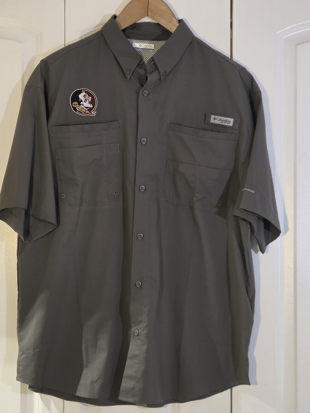 Columbia Men's Shirt L Florida State Seminoles PFG Tamiami Short Sleeve  LARGE